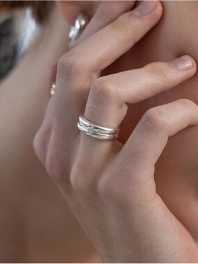 musinsa tatiana silver double band ring